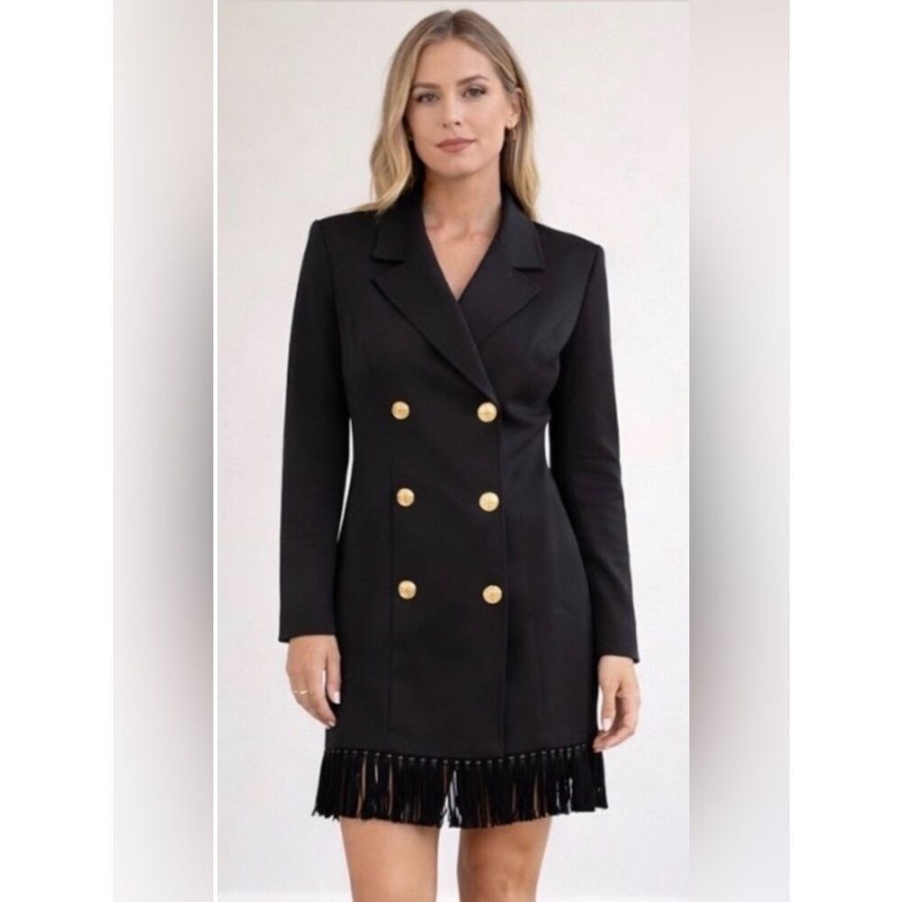 VENUS Fringe Hem Mini Blazer Dress NWT